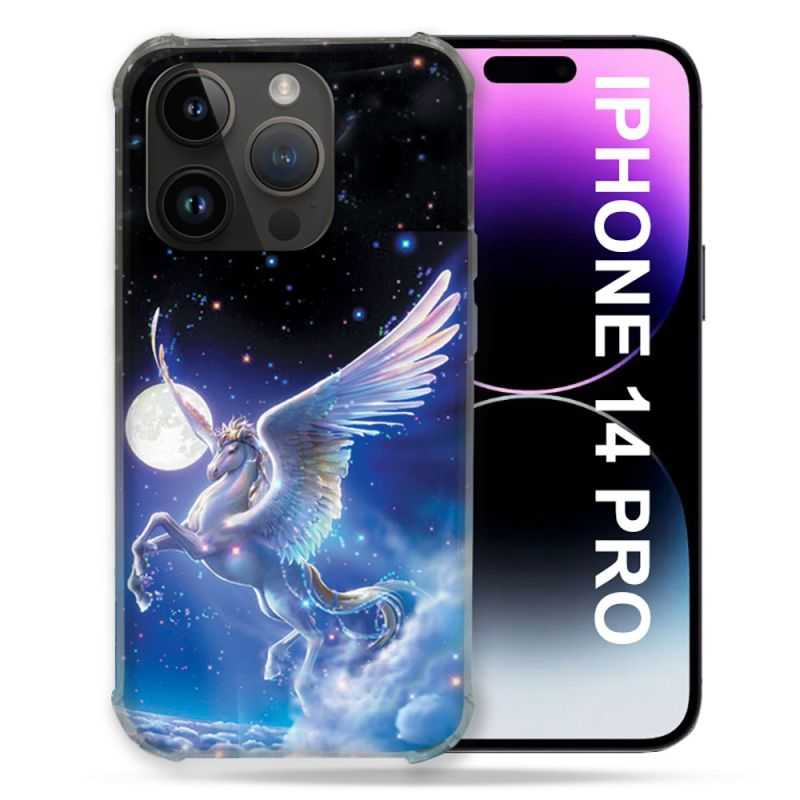 Coque Compatible MagSafe Pour Iphone 14 Pro (6.1) Fantastique Licorne Céleste