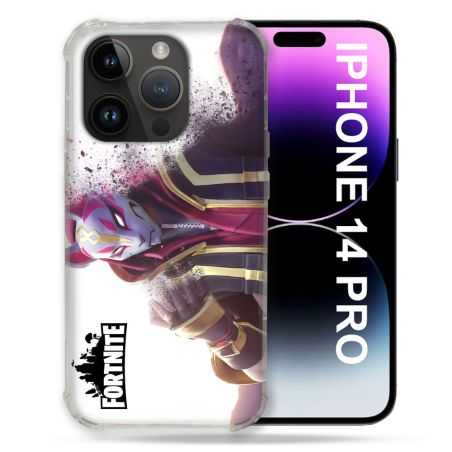 Coque Compatible MagSafe Pour Iphone 14 Pro (6.1) Fortnite Blanc