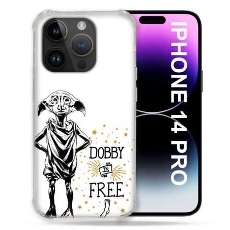 Coque Compatible MagSafe Pour Iphone 14 Pro (6.1) Harry Potter Dobby Free Blanc