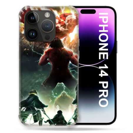Coque Compatible MagSafe Pour Iphone 14 Pro (6.1) Manga Attaque Titans Combat