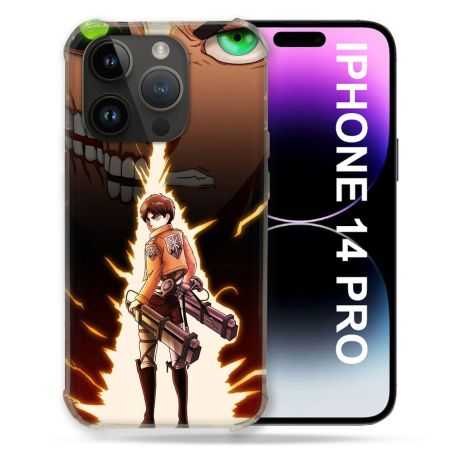 Coque Compatible MagSafe Pour Iphone 14 Pro (6.1) Manga Attaque Titans Eren Eclair