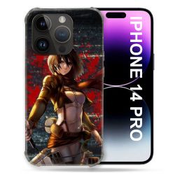 Coque Compatible MagSafe Pour Iphone 14 Pro (6.1) Manga Attaque Titans Mikasa