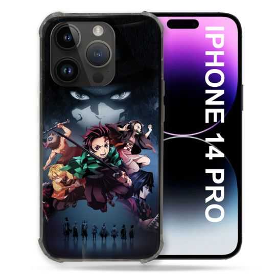 Coque Compatible MagSafe Pour Iphone 14 Pro (6.1) Manga Demon Slayer Noir
