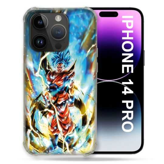 Coque Compatible MagSafe Pour Iphone 14 Pro (6.1) Manga Dragon Ball Sangoku Blanc