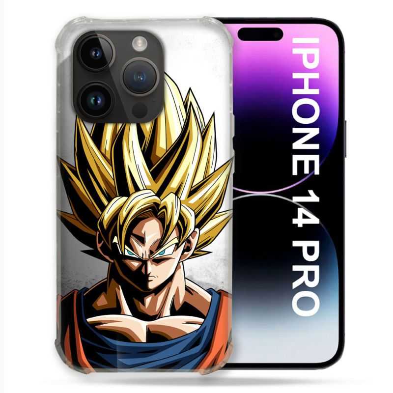 Coque Compatible MagSafe Pour Iphone 14 Pro (6.1) Manga Dragon Ball Sangoku Portrait