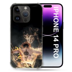 Coque Compatible MagSafe Pour Iphone 14 Pro (6.1) Manga One Piece Ace Noir