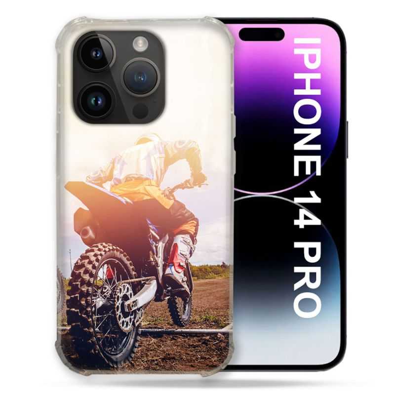 Coque Compatible MagSafe Pour Iphone 14 Pro (6.1) Moto Cross Soleil