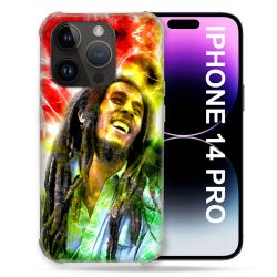 Coque Compatible MagSafe Pour Iphone 14 Pro (6.1) Musique Bob Marley Color