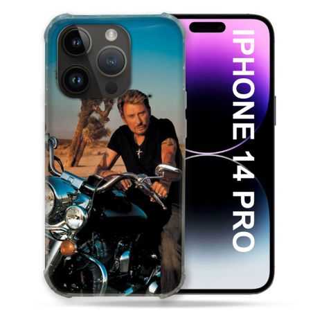 Coque Compatible MagSafe Pour Iphone 14 Pro (6.1) Musique Johnny Hallyday Moto