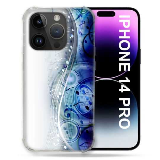 Coque Compatible MagSafe Pour Iphone 14 Pro (6.1) Musique Partition Vague
