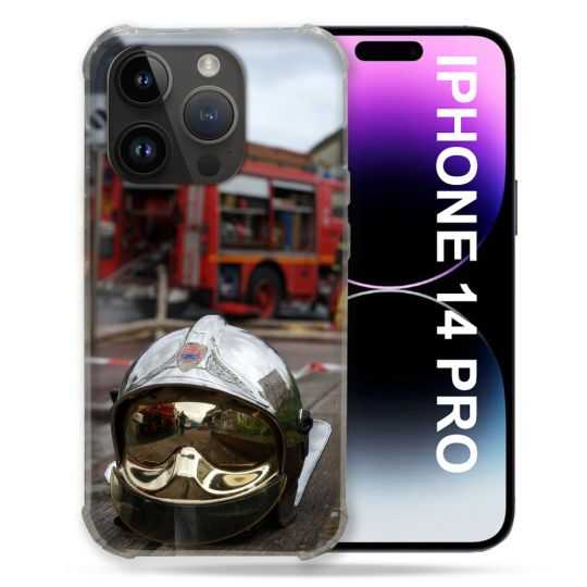 Coque Compatible MagSafe Pour Iphone 14 Pro (6.1) Pompier Casque Camion