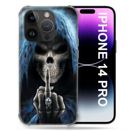 Coque Compatible MagSafe Pour Iphone 14 Pro (6.1) Tete de Mort Doigt