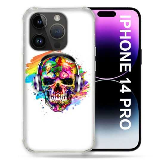 Coque Compatible MagSafe Pour Iphone 14 Pro (6.1) Tete de Mort Tag