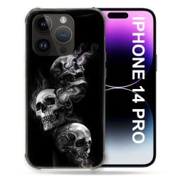 Coque Compatible MagSafe Pour Iphone 14 Pro (6.1) Tete de Mort Triple