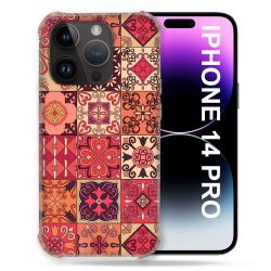 Coque Compatible MagSafe Pour Iphone 14 Pro (6.1) Texture Carreau Ciment Rouge