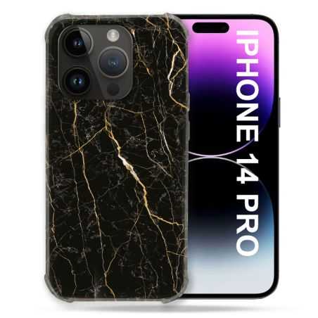 Coque Compatible MagSafe Pour Iphone 14 Pro (6.1) Texture Marbre Noir