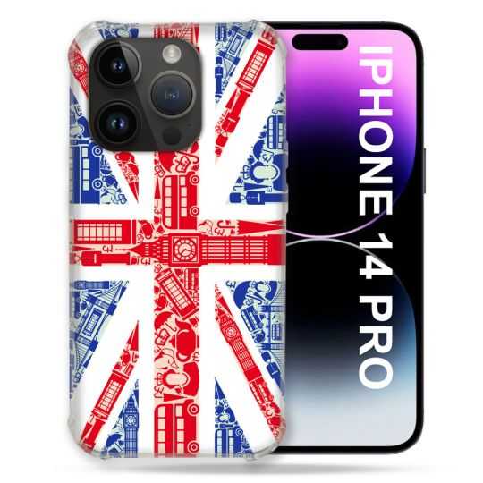 Coque Compatible MagSafe Pour Iphone 14 Pro (6.1) Voyage Angleterre Blanc