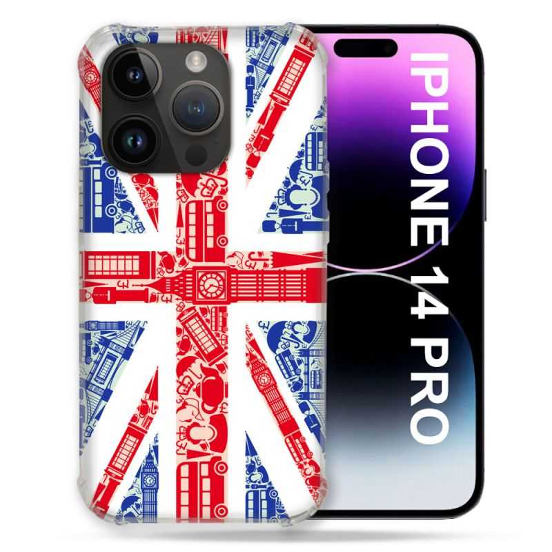 Coque Compatible MagSafe Pour Iphone 14 Pro (6.1) Voyage Angleterre Blanc