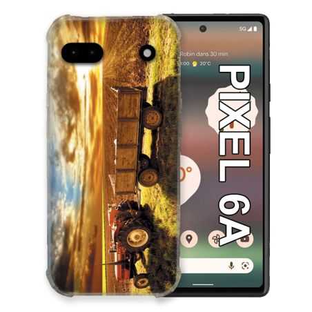 Coque Pour Google Pixel 6A Agriculture Tracteur Color