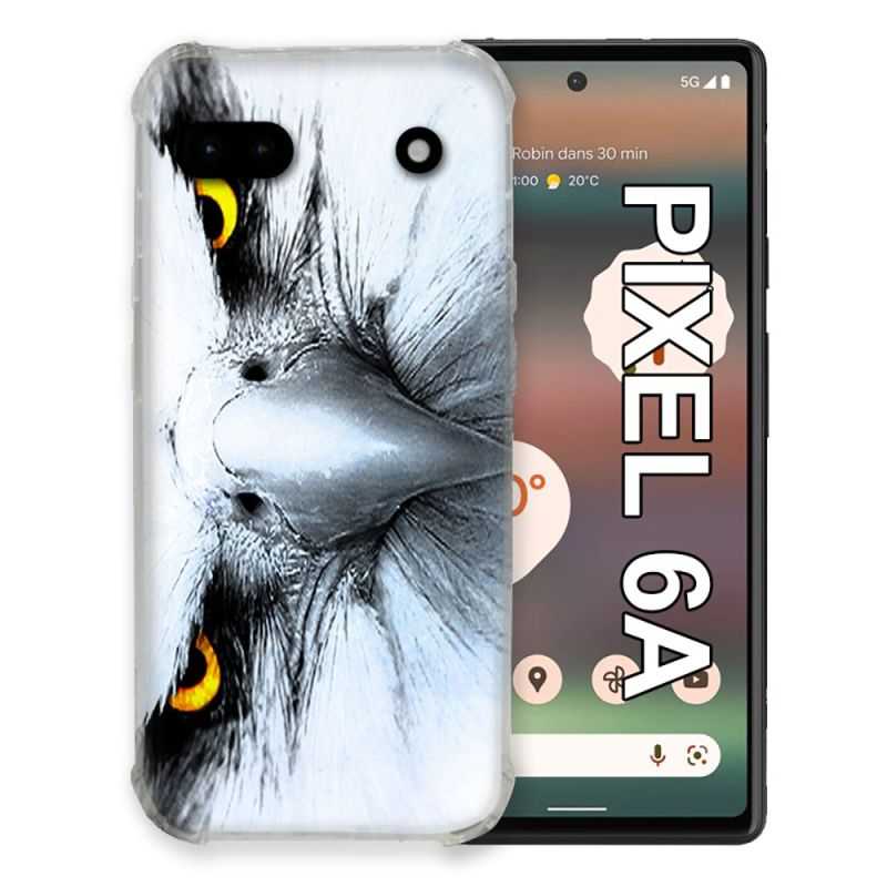 Coque Pour Google Pixel 6A Animal Aigle Royal Blanc