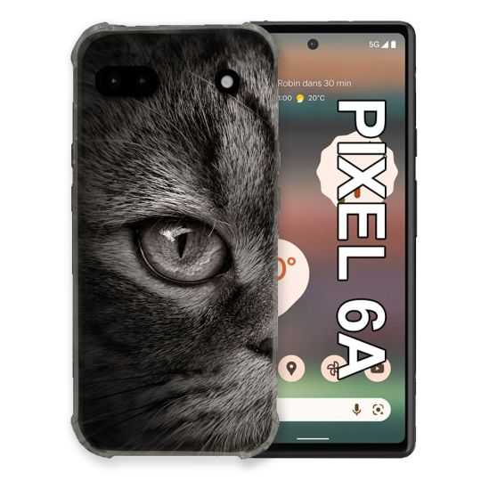 Coque Pour Google Pixel 6A Animal Chat Gris