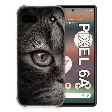 Coque Pour Google Pixel 6A Animal Chat Gris