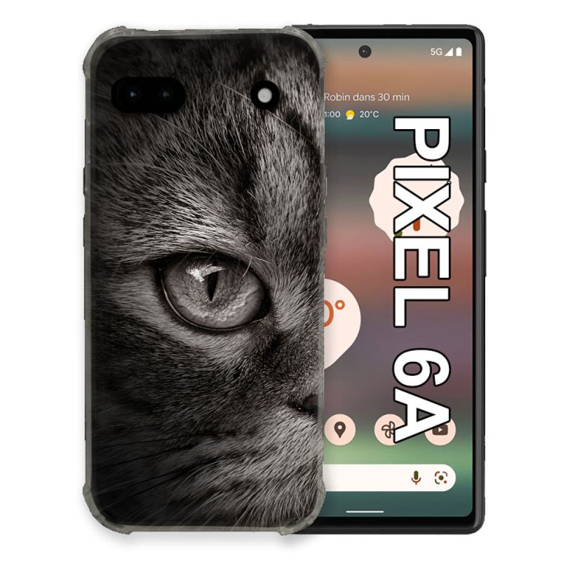 Coque Pour Google Pixel 6A Animal Chat Gris