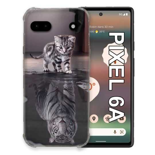 Coque Pour Google Pixel 6A Animal Chat Reflet