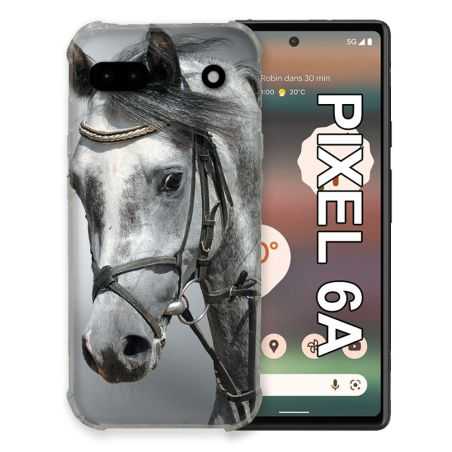 Coque Pour Google Pixel 6A Animal Cheval Blanc