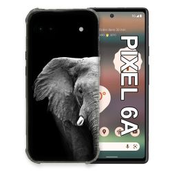 Coque Pour Google Pixel 6A Animal Elephant Noir