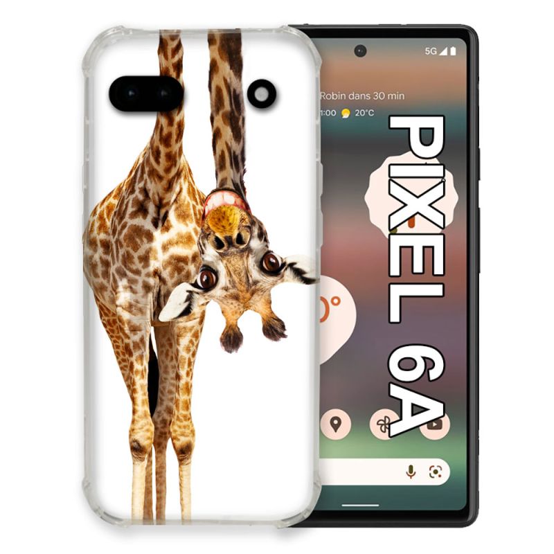 Coque Pour Google Pixel 6A Animal Girafe Blanche