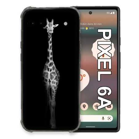 Coque Pour Google Pixel 6A Animal Girafe Noire