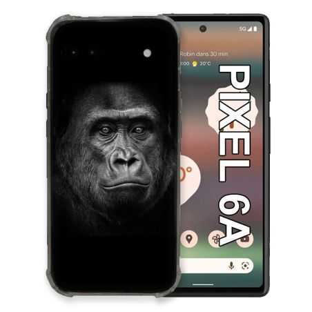 Coque Pour Google Pixel 6A Animal Gorille Noir