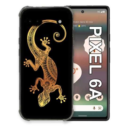 Coque Pour Google Pixel 6A Animal Lezard Noir