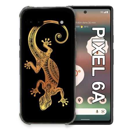 Coque Pour Google Pixel 6A Animal Lezard Noir