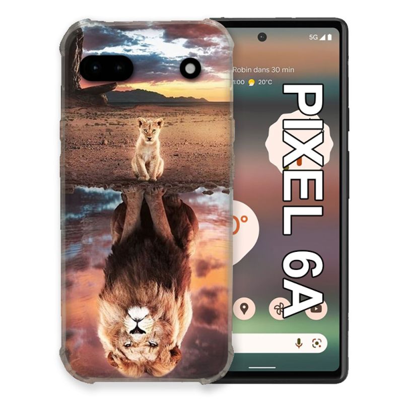 Coque Pour Google Pixel 6A Animal Lion Reflet