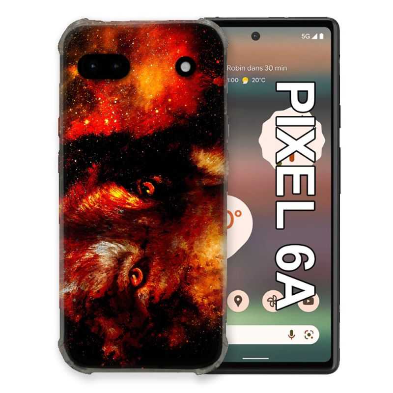Coque Pour Google Pixel 6A Animal Loup Espace
