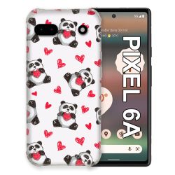 Coque Pour Google Pixel 6A Animal Panda Cœur