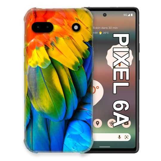 Coque Pour Google Pixel 6A Animal Perroquet Plume