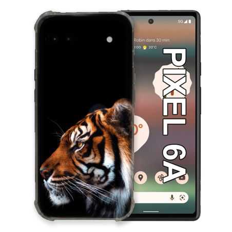 Coque Pour Google Pixel 6A Animal Tigre Noir