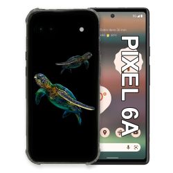 Coque Pour Google Pixel 6A Animal Tortue Noire multicolore