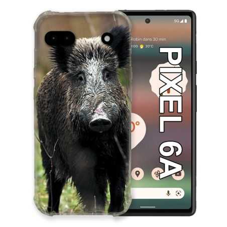 Coque Pour Google Pixel 6A Chasse Sanglier bois