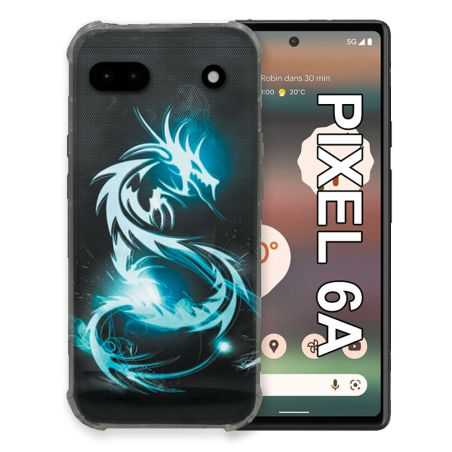Coque Pour Google Pixel 6A Fantastique Dragon Bleu