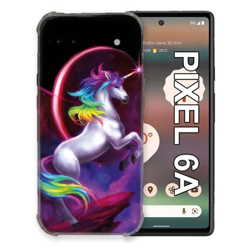 Coque Pour Google Pixel 6A Fantastique Licorne Arc en ciel