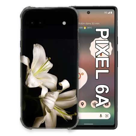 Coque Pour Google Pixel 6A Fleur Lys Noir