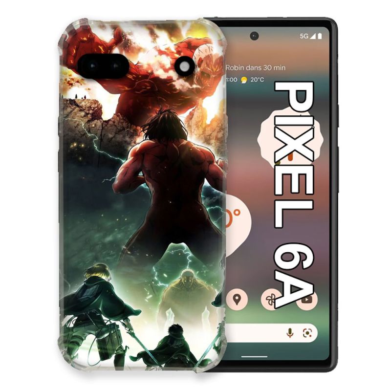 Coque Pour Google Pixel 6A Manga Attaque Titans Combat