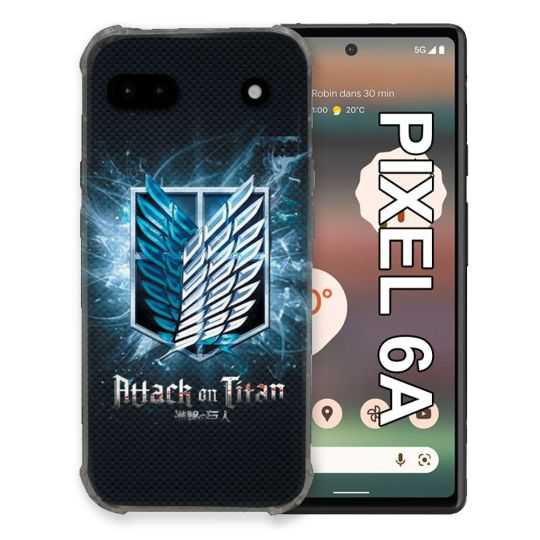 Coque Pour Google Pixel 6A Manga Attaque Titans Noir