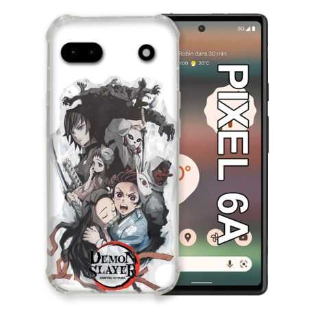 Coque Pour Google Pixel 6A Manga Demon Slayer Blanc