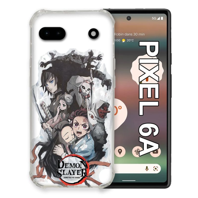Coque Pour Google Pixel 6A Manga Demon Slayer Blanc