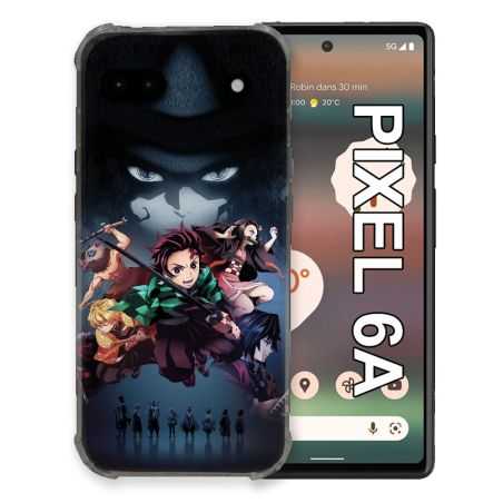 Coque Pour Google Pixel 6A Manga Demon Slayer Noir